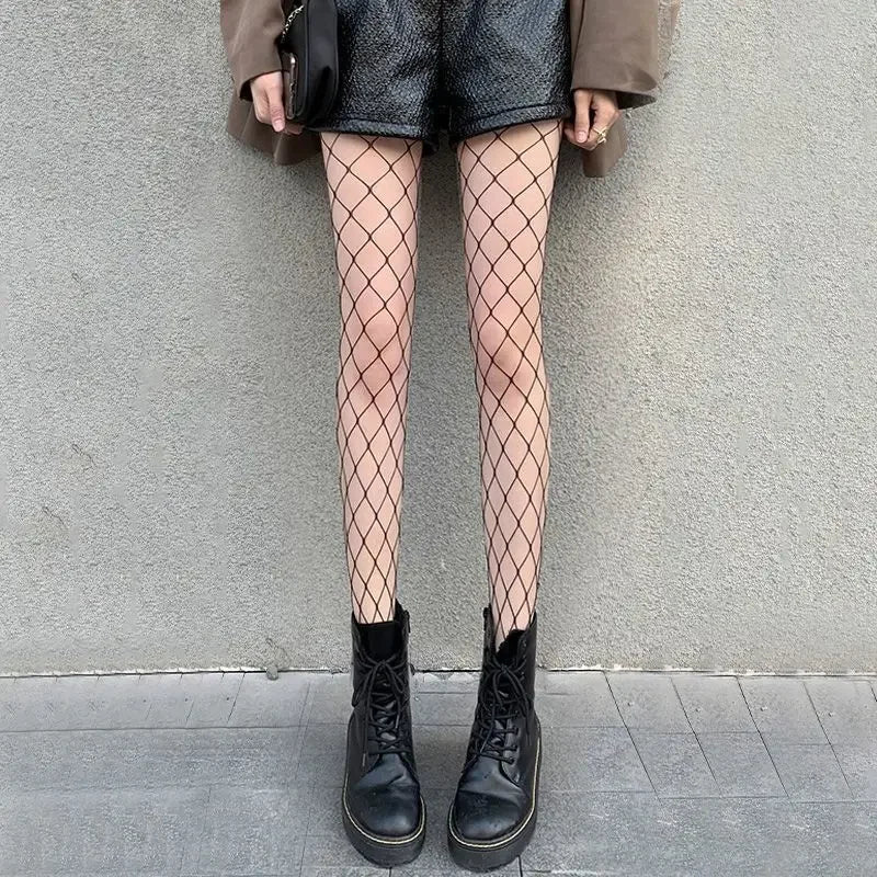 3Pairs/lot Top Selling Lolita Fishnet Body Stockings Fish Net Pantyhose Mesh Nylon Tights Lingerie Skin JK Fishnet Waist Hosiery