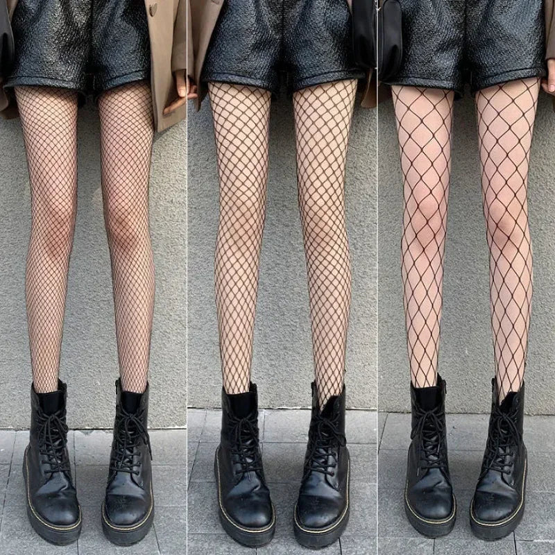 3Pairs/lot Top Selling Lolita Fishnet Body Stockings Fish Net Pantyhose Mesh Nylon Tights Lingerie Skin JK Fishnet Waist Hosiery