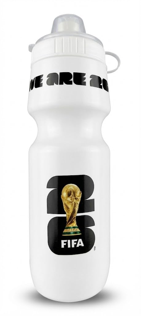 Official FIFA World Cup 2026 Edition - 24oz Refillable Squeeze Water Bottle - BPA-Free, Reusable, Dishwasher Safe with Pull-Top Cap - Designed for Everyday Use - Sports Games, Bike Rides, School, Work