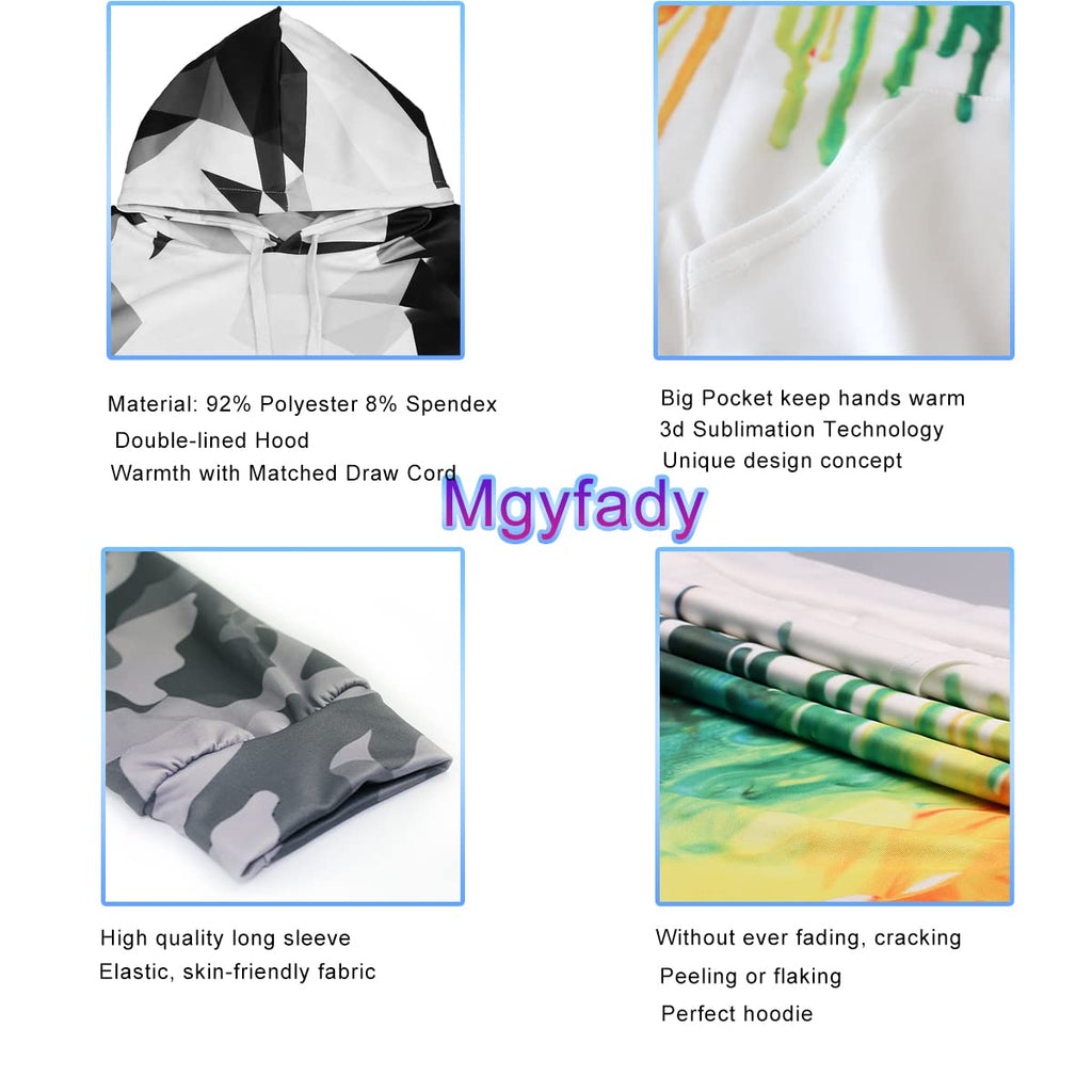 Unisex 3D Realistic Printed Novelty Hoodies for Men Women Cool Graphic Hooded Sweatshirt