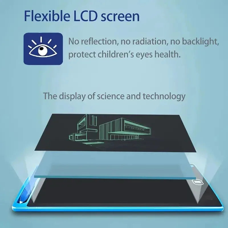 LCD Writing Tablet for Kids, Reusable Magic Drawing Board, Graffiti Sketchpad & Handwriting Blackboard, Eco-Friendly Educational